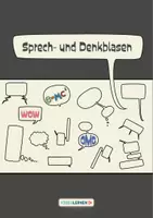Vorschau - selbst erstellte Cliparts/Grafiken - Sprech- und Denkblasen in rot, blau, grün, schwarz | Unterrichtsmaterial gestalten - Seite 1