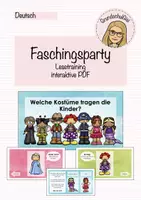 Vorschau - Interaktives Material - Leseübung Faschingsparty - interaktive PDF - Deckblatt