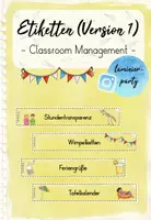 Vorschau - Anderer Materialtyp - Etiketten (Version 1): Classroom Management - Deckblatt