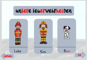 Vorschau - Interaktives Material - interaktive Lesespurgeschichte: Feuerwehr (Kl. 1/2/3) - Seite 2