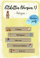 Vorschau - Anderer Materialtyp - Etiketten (Version 1): Religion - Deckblatt