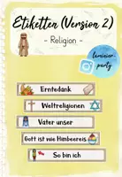 Vorschau - Anderer Materialtyp - Etiketten (Version 2): Religion - Deckblatt
