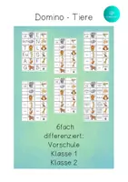 Vorschau - Spiele - Domino Tiere - Anlaute Silben Wörter Sätze - Deckblatt