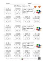Vorschau - Arbeitsblätter - Schriftliche Addition (4 AB mit Lernvideolink) - Seite 3
