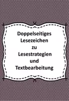 Vorschau - Merkblätter - Lesezeichen zu Lesestrategien und Textbearbeitung - Deckblatt