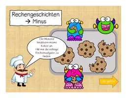 Vorschau - Interaktives Material - Interaktive Keks-Rechengeschichten zur Subtraktion bis 10 - Seite 1