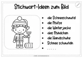 Vorschau - Präsentationen/Tafelbilder - Stichwortkarten für Bildergeschichten | Winter | Tafelmaterial - Seite 3
