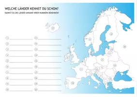 Vorschau - Arbeitsblätter - Europakarte Nr.4 zum Beschriften im Adobe Reader. - Deckblatt