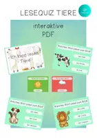 Vorschau - Spiele - Bundle 2 x interaktives Lesequiz Wörter TIERE interaktives Pdf - Deckblatt