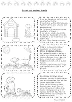 Vorschau - Arbeitsblätter - Lese-Mal-Blätter Hunde Klasse 1 und 2 - Seite 1