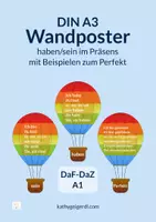 Vorschau - Poster - Verben konjugieren Präsens und Perfekt DaF A1 - Poster - Deckblatt