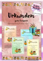 Vorschau - Poster - Urkunden zum Lesepass 1-10 und der Leseraupe - Deckblatt