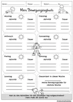 Vorschau - Arbeitsblätter - Mein Bewegungslogbuch für Zuhause - Seite 1
