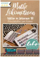 Vorschau - Arbeitsblätter - Mathe-Lokomotive-Arbeitsblatt zum Kleben-Zahlenraum 100 - Deckblatt