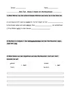 Vorschau - Arbeitsblätter - Mini-Test / LZK Nomen mit Wortbausteinen - Deckblatt