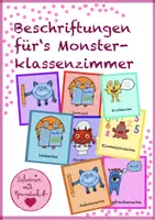 Vorschau - Bildkarten - Beschriftungen im Monsterklassenzimmer - Deckblatt