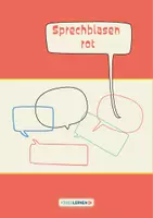 Vorschau - selbst erstellte Cliparts/Grafiken - rote Sprechblasen | KOSTENLOS | Unterrichtsmaterialien gestalten - Deckblatt