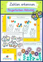 Vorschau - Arbeitsblätter - Kindergarten - Zahlen erkennen - Fingerfarben Spaß - Deckblatt
