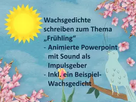 Vorschau - Präsentationen/Tafelbilder - Deutsch: Einstieg/Impulsgeber - Wachsgedichte zum Thema "Frühling" schreiben (Kreatives Schreiben) - Deckblatt