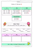 Vorschau - Arbeitsblätter - Present Simple 3rd Person s (digital) worksheets HE / SHE/ IT - Seite 3