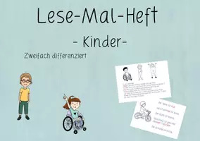 Vorschau - Arbeitsblätter - Lese-Mal-Heft auf Satzebene, zweifach differenziert - Seite 1