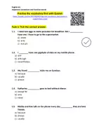 Vorschau - Arbeitsblätter - English A1 - Important connectors and function words - Quizlet and exercises - Seite 1