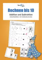 Vorschau - Arbeitsblätter - Rechnen bis 10 - Addition und Subtraktion mit Selbstkontrolle #Fasching - Deckblatt