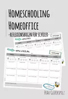 Vorschau - Arbeitsblätter - Homeschooling /-office Reflexion für Schüler - Deckblatt