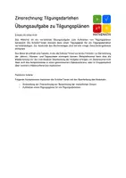 Vorschau - Arbeitsblätter - Übungsaufgabe zu Tilgungsplänen: Tilgungsdarlehen - Seite 1