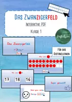 Vorschau - Fördermaterial/Inklusion - Das Zwanzigerfeld - interaktive Übung - Klasse 1 - für das Distanzlernen geeignet - Deckblatt