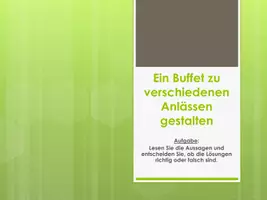 Vorschau - Arbeitsblätter - Buffets gestalten interaktives Quiz & Lernaufgabe - Seite 1