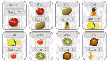 Vorschau - Spiele - J'ai .. qui a .. ? - Fruits et légumes (differenziert) - Seite 1