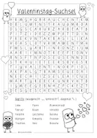Vorschau - Arbeitsblätter - Valentinstag - Suchsel/Buchstabengitter - Deckblatt