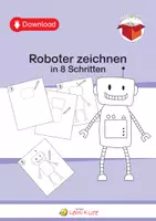Vorschau - Arbeitsblätter - Roboter zeichnen in 8 Schritten - Deckblatt