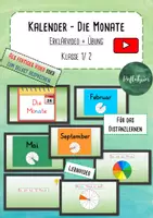 Vorschau - Präsentationen/Tafelbilder - Kalender - Rund um das Jahr - Erklärvideo - "Die Monate" - für das Distanzlernen geeignet - Deckblatt