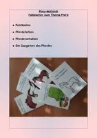 Vorschau - Arbeitsblätter - Faltbuch-Set zum Thema Pferde - Deckblatt