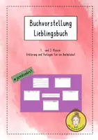 Vorschau - Stundenentwürfe - Buchvorstellung zum Lieblingsbuch für 1. und 2. Klasse - Deckblatt