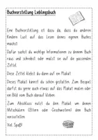Vorschau - Stundenentwürfe - Buchvorstellung zum Lieblingsbuch für 1. und 2. Klasse - Seite 1