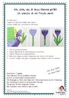 Vorschau - Mal- und Bastelvorlagen - Krokus basteln Frühblüher Bastelvorlage - Seite 1