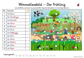 Vorschau - Arbeitsblätter - Wimmellesebild / Lesespur - Frühling - (digitale/interaktive und analoge Aufgabe) - Seite 3