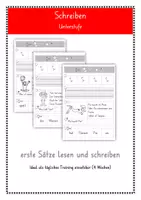 Vorschau - Arbeitsblätter - Erste Sätze lesen | Sätze schreiben (Kleinbuchstaben) - Deckblatt