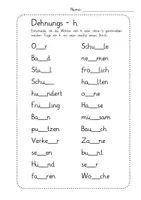 Vorschau - Arbeitsblätter - Ausfüllbare PDF: Arbeitsblatt "Dehnungs-h" inklusive Lösungsblatt für´s Homeschooling - Deckblatt