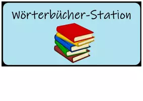Vorschau - Bildkarten - Schild "Wörterbücher-Station" - Seite 2