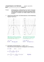 Vorschau - Test - 1. Stegreifaufgabe - Parabel - Version2 - Seite 1
