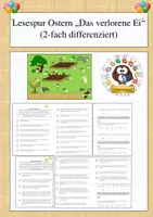 Vorschau - Spiele - Lesespur Ostern "Das verlorene Ei" (2-fach differenziert) - Deckblatt