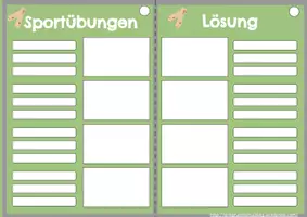 Vorschau - Aufgabenkarten - Klammerkarten für die Grundschule: Sportübungen - Seite 1