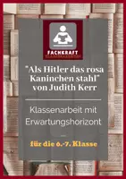 Vorschau - Klassenarbeiten - "Als Hitler das rosa Kaninchen stahl" von Judith Kerr - Klassenarbeit mit Erwartungshorizont - Deckblatt