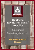 Vorschau - Klassenarbeiten - Deutsche Revolution 1848 / Vormärz - Klausur mit Bewertungsbogen - Deckblatt