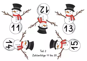 Vorschau - Arbeitsblätter - Zahlenfolgen ZR 20 "Schneemann" KiGa & GS - Seite 3