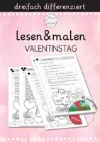 Vorschau - Arbeitsblätter - lesen & malen | Valentinstag | Lesemalblätter - Deckblatt